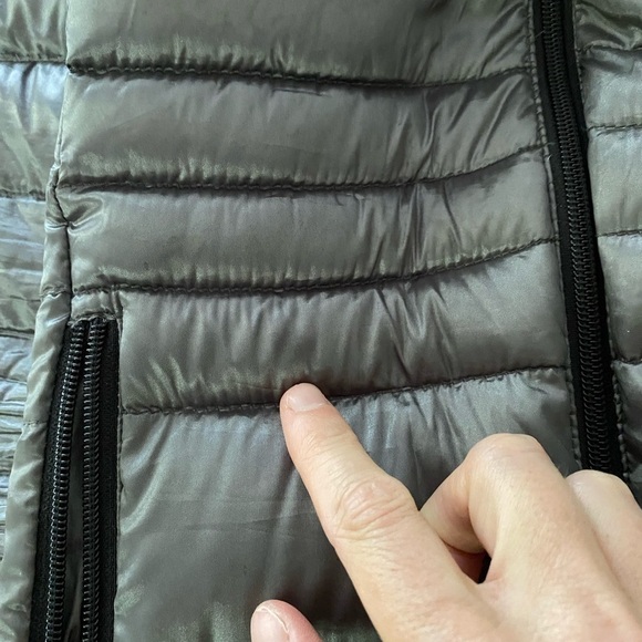 Andrew Marc Premium Down Packable Quilted Gray Hooded Full Zip Puffer Jacket S - Picture 15 of 16